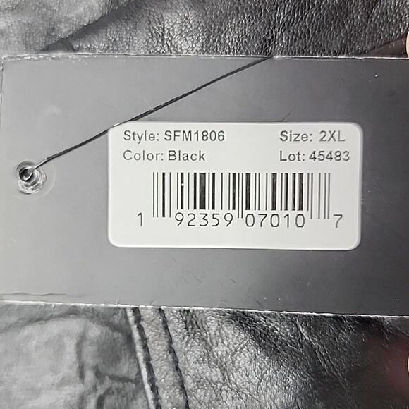 NWT MILWAUKEE LEATHER SFM1806 MEN'S BLACK EURO COLLAR CAFE STYLE LEATHER JACKET - Picture 5 of 9